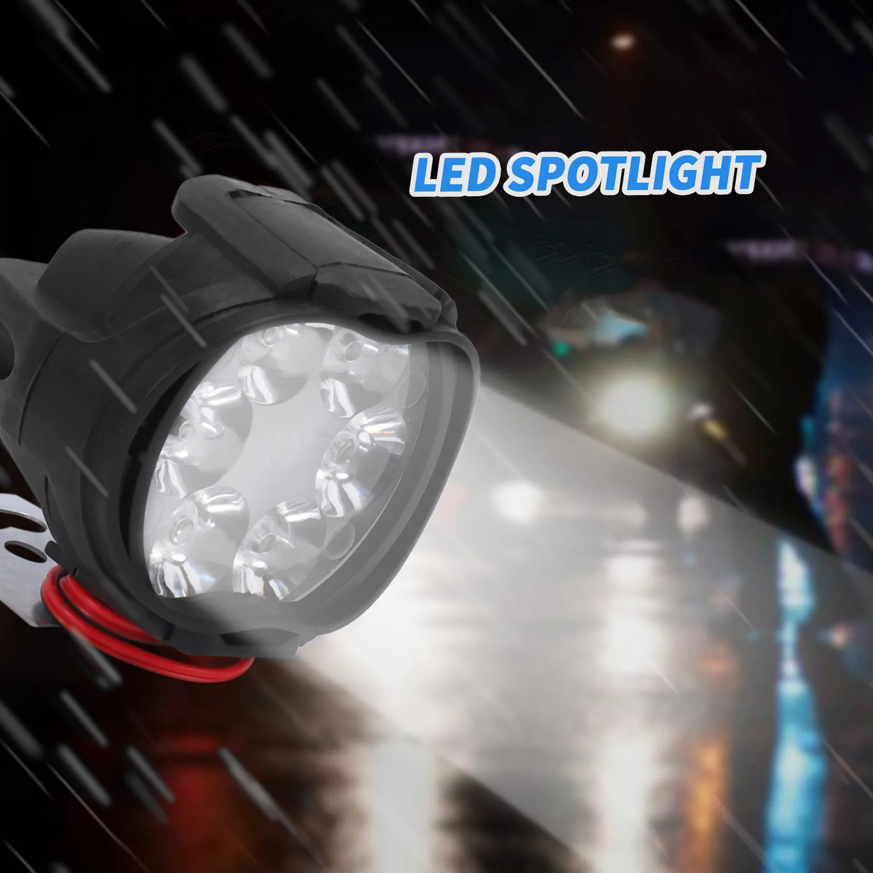 2Pcs 6 Led Motorcycle Light Headlight  embly 10W 1000Lm+Switch Universal Scooter Fog Spotlight 6000K White Car Drl Lamp