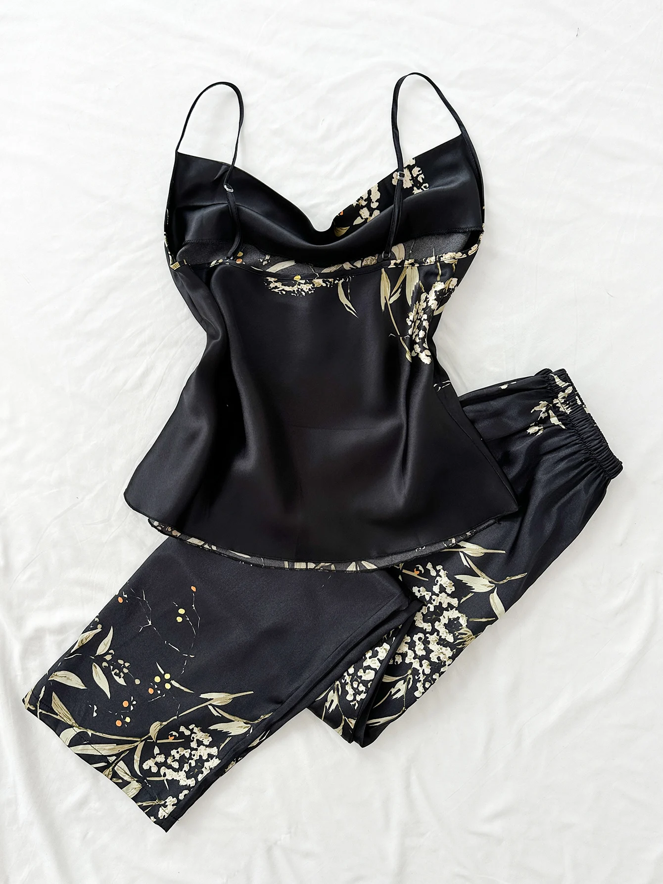 Small Cherry Print Pajamas Set Spring Summer Halter Pants Two Piece Thin Home Wear Women