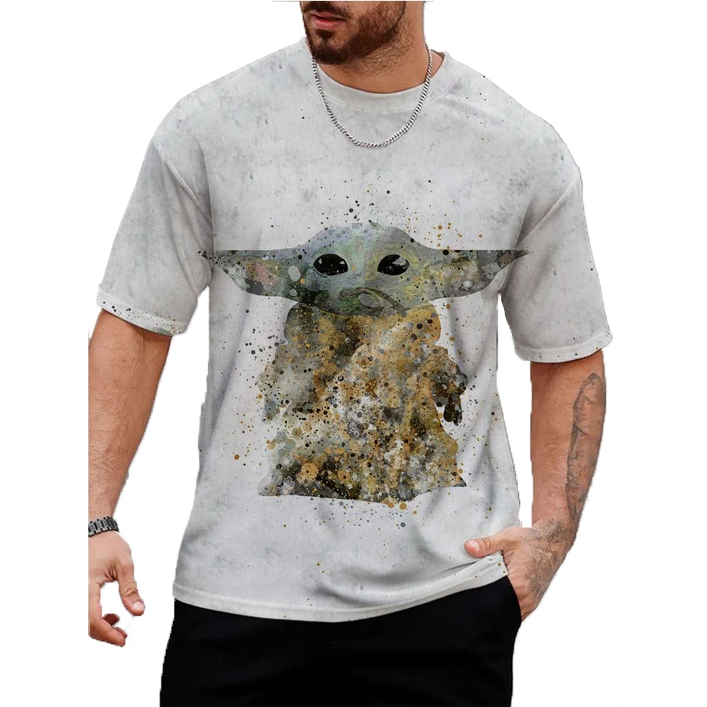 2024 T Shirt For Mens Marvel Yoda Baby Print Short Sleeve Top 3D Casual Street Man's T-shirt Oversized Tee Shirt Men Clothing ﻿