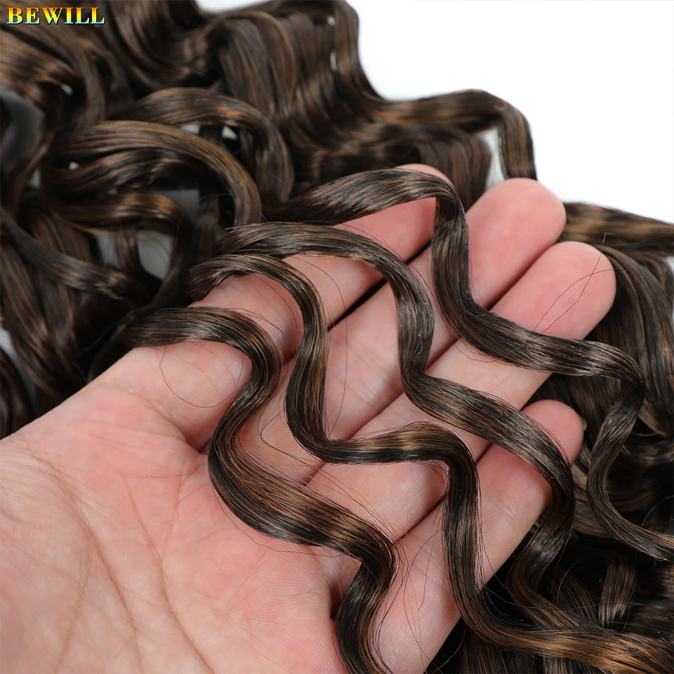BEWILL GoGo Curl Häkelhaar 14 18 Zoll Wasserwelle Strand Curl Häkelhaar Ombre Synthetische böhmische Zöpfe Haarverlängerungen 1B – Detail 30