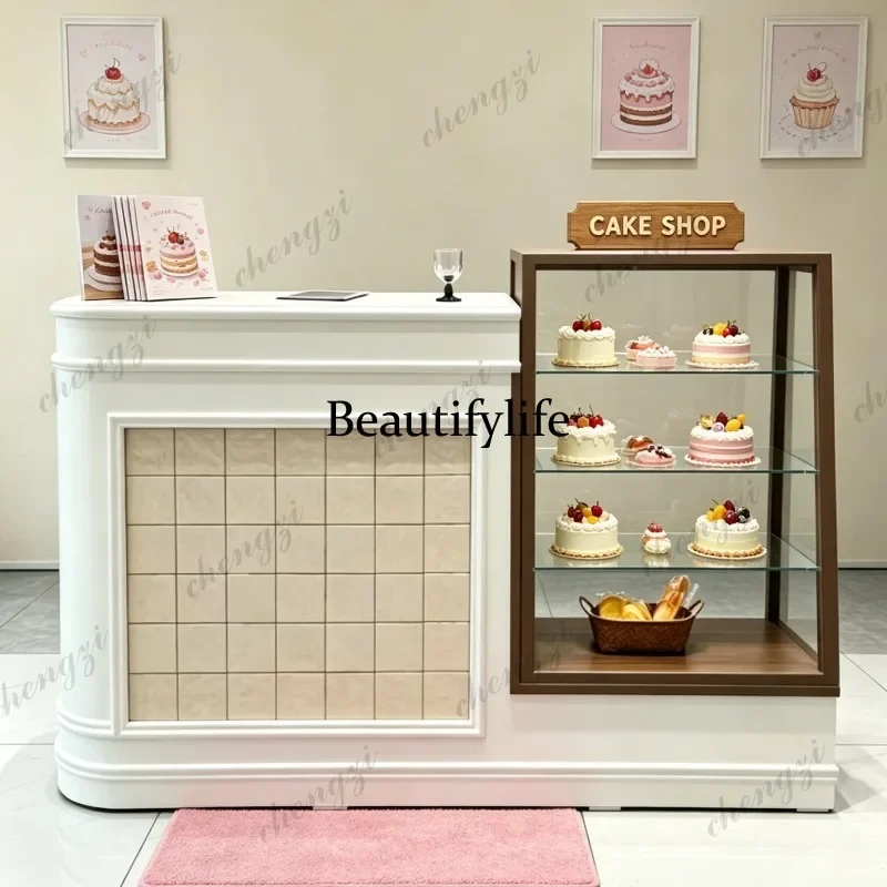 N178 Checkout page Simple modern cake shop Bar counter Small medieval front desk