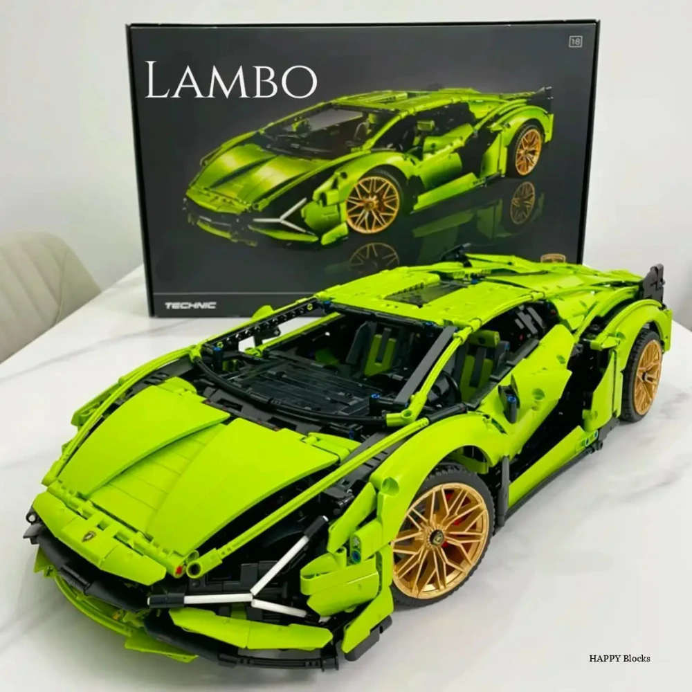 High Tech Racing Car Lambos Sp3 Buga 911 Gt3 Mcla P1 Super Car Model Blocks Compatible 42115 42143 42056 42172 42083 For Gift