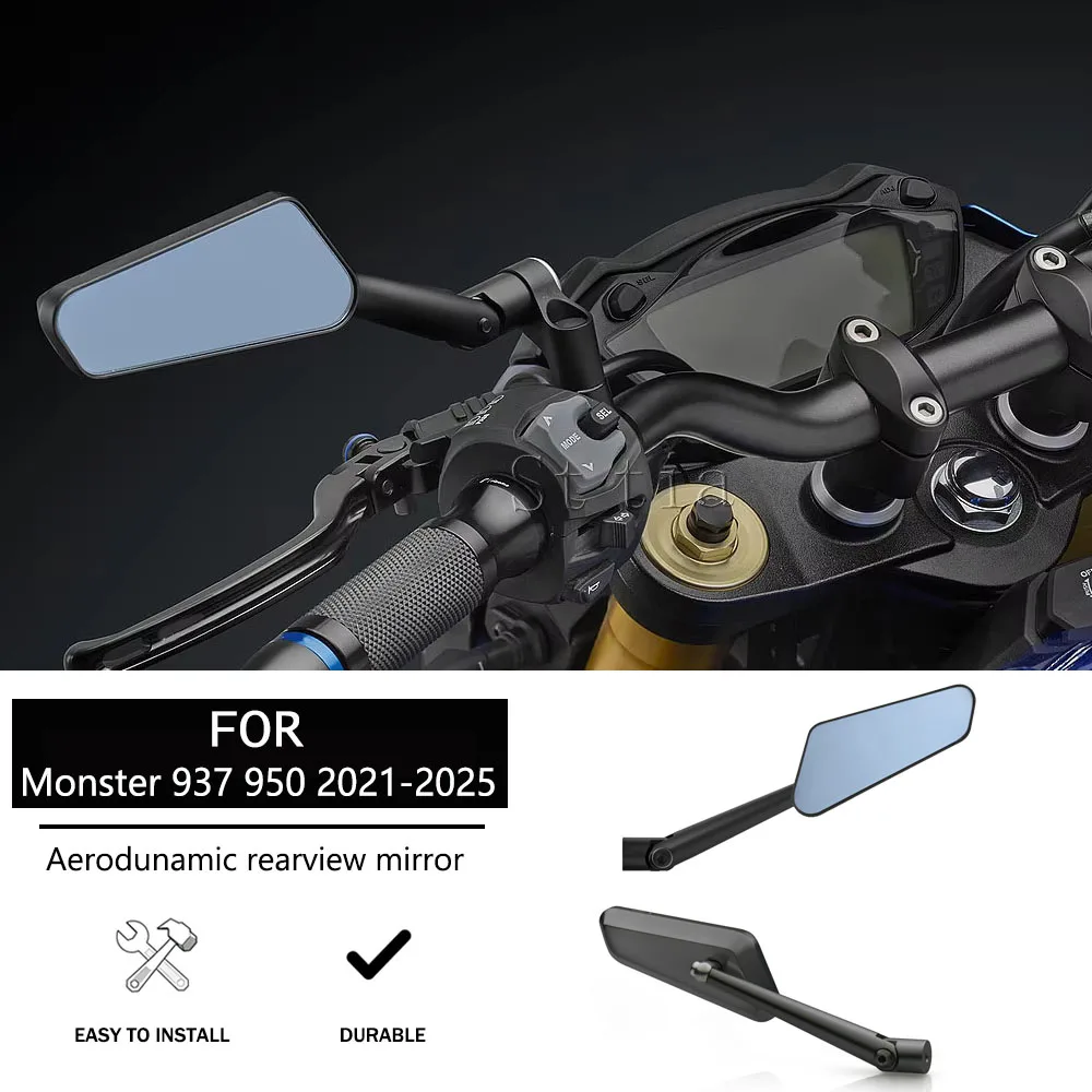 

Motorcycle Mirrors Rearview Side Mirror Aluminum For Ducati Monster 937 SP Monster 950 Plus SP 2021 2022 2023 2024 2025