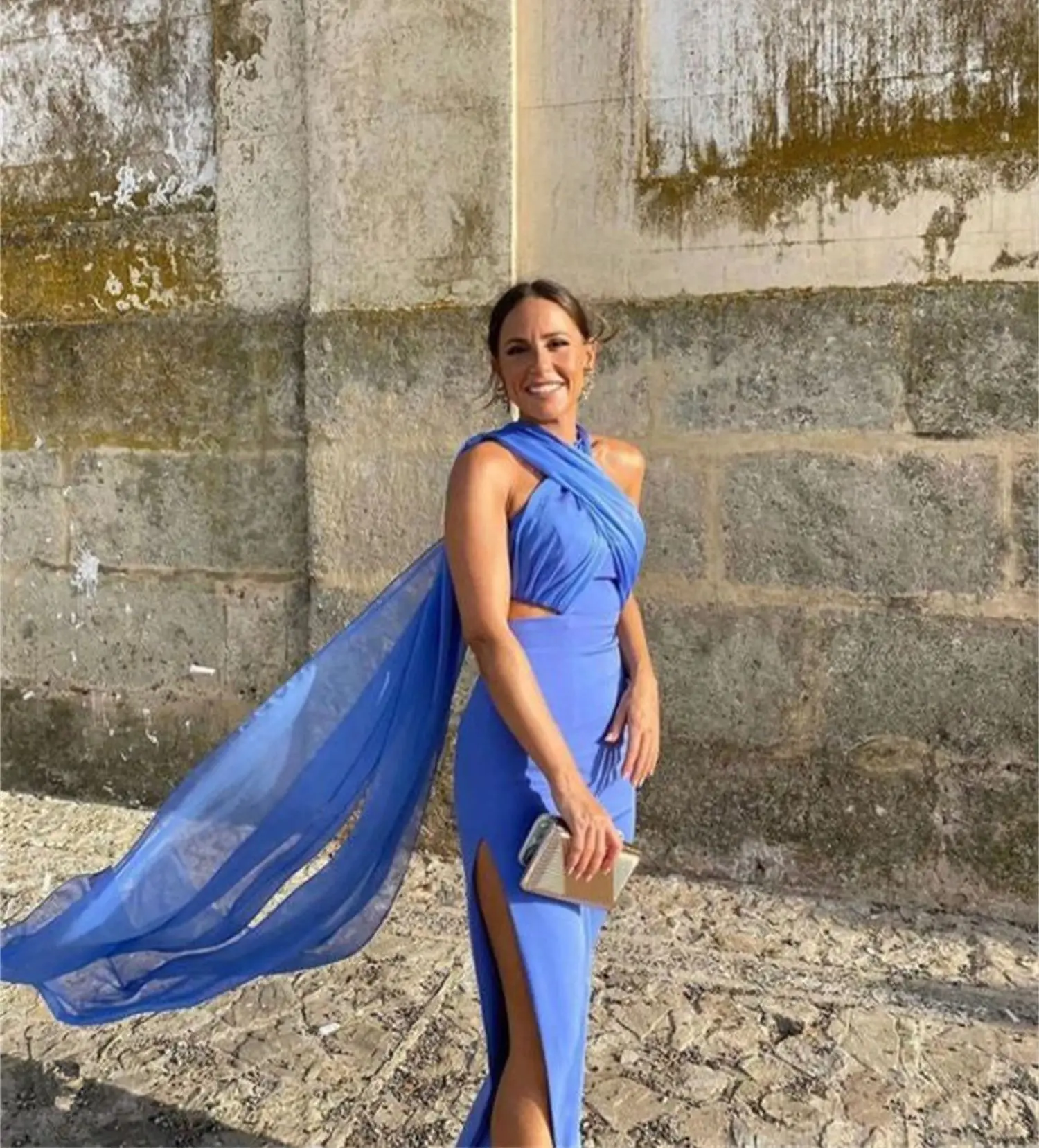 Aileen Mermaid Graduation Dress Party Evening Elegant Luxury Celebrity Blue Slit Formal Dresses for Prom Sharon Happy Dress 2024