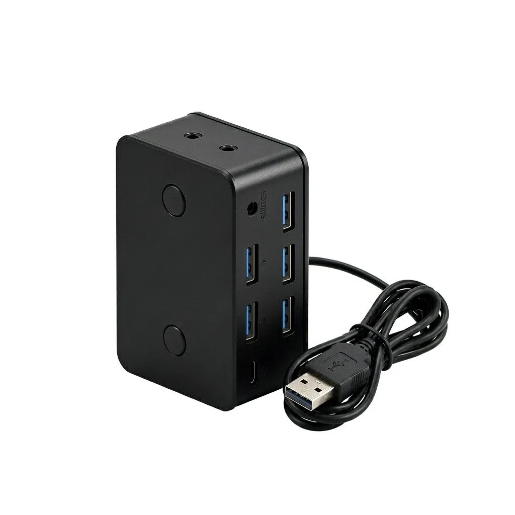USB 3.0 KVM Switch Selector 2 in 4 Out 5Gbps Sharing 4 USB Devices for Keyboard Mouse Printer Scanner Hotkey Switcher No Power