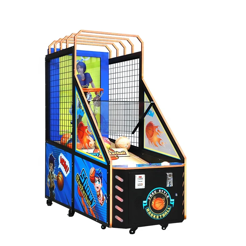 2026 New Arrival Score Sensor Mini Kid Indoor Basketball Gun Shoot Coin Operated Arcade Vending Machine Video Game Customized