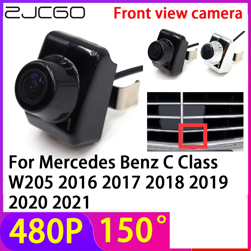 ZJCGO 480P 150° LOGO Car Parking Front View Camera Waterproof for Mercedes Benz C Class W205 2016 2017 2018 2019 2020 2021