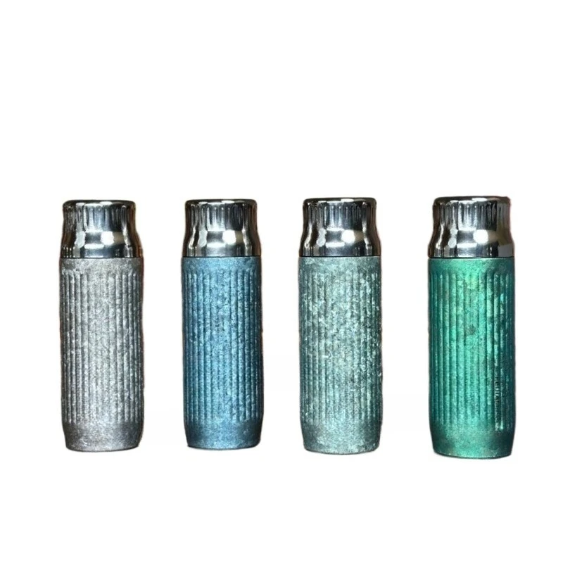 Double-layer pure titanium water cup, tea separation stew, thermos cup, ribbed, magnetic attraction
