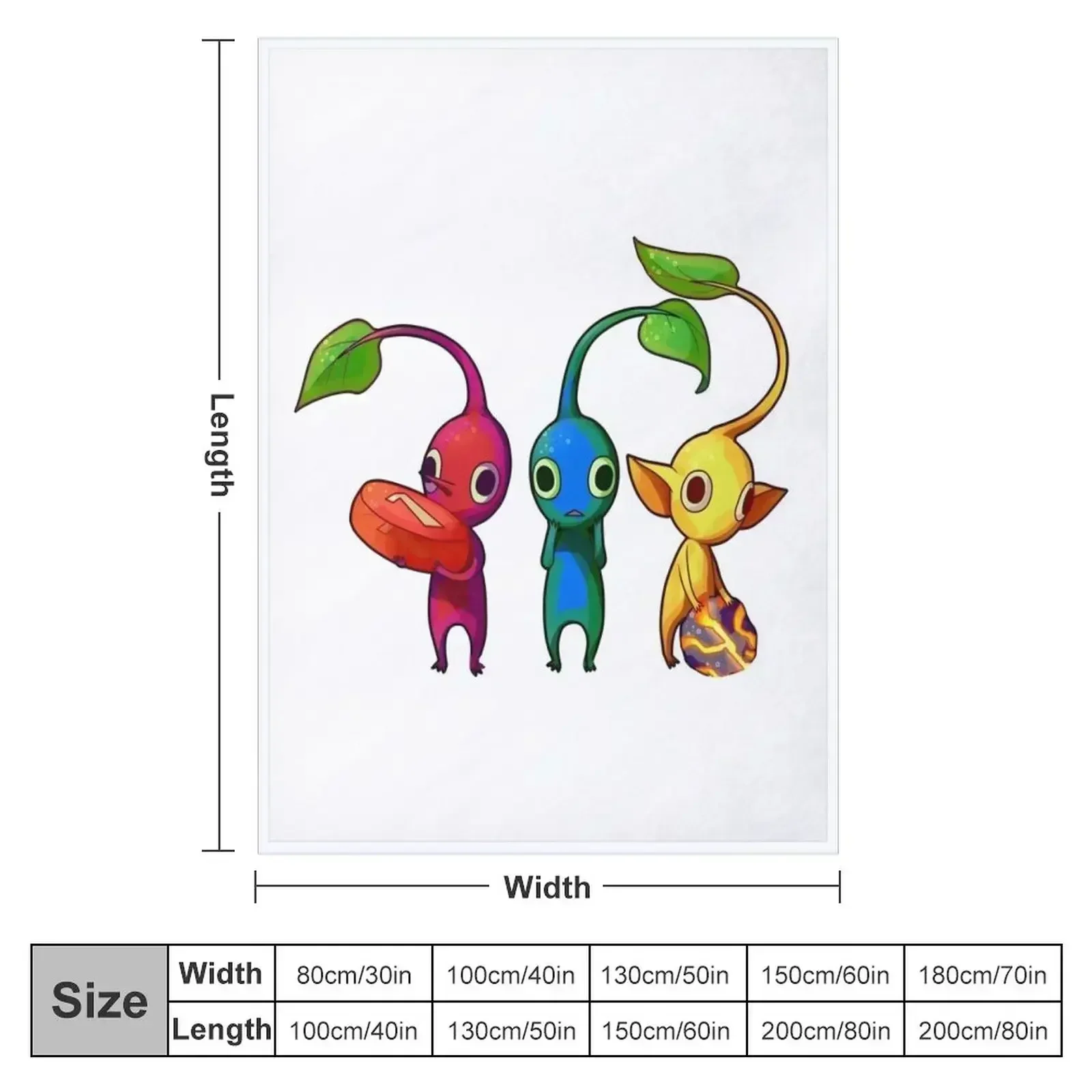 Pikmin by raisinmuffin. Throw Blanket couch cozy soft plush fuzzy picnic outdoor blanket