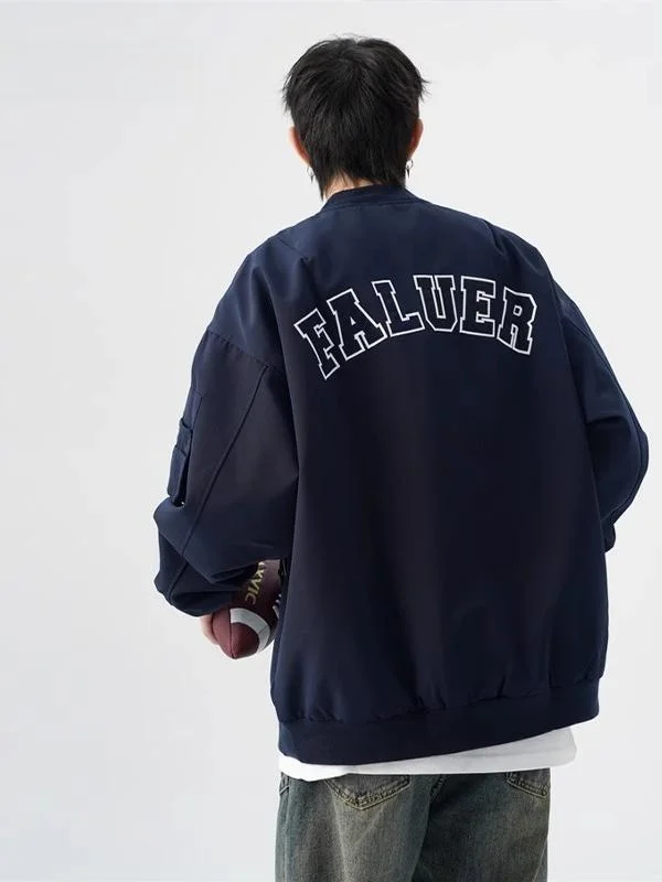 

Мужская бейсбольная куртка-бомбер QOTRIO American Sle Pilot, весенне-осенняя, свободного кроя, с вышивкой букв, для пар, верхняя одежда