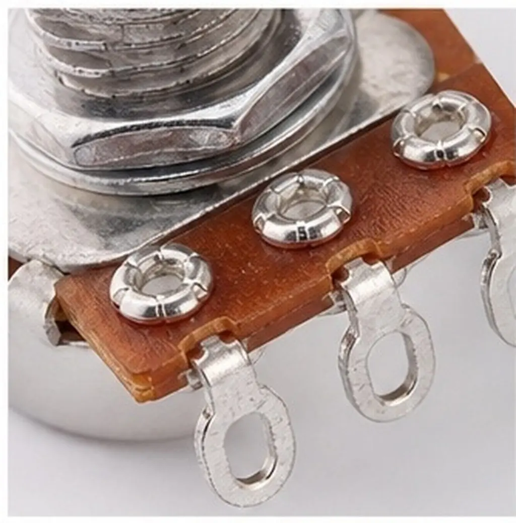 A100k Long Knurled Split Shaft Guitar Potentiometer Curved Shaft Audio Volume Tone Control Guitar Amp Component