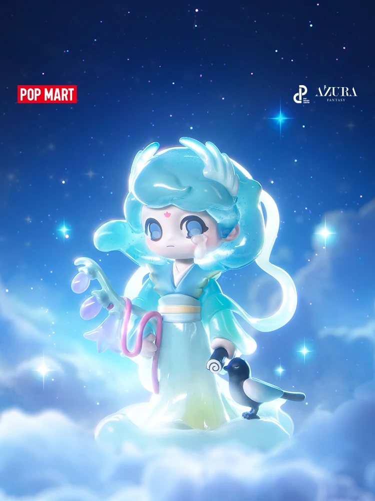 

POP MART AZURA Lingque Handheld Hang Card Original Limited Elevator Collectible Kawaii Doll Action Figure Toy Mystery Box