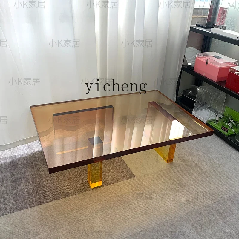 L28 Coffee Table Simple Modern Living Room Sofa Side Villa Sample Room Exhibition Hall Acrylic Rectangular Coffee Table