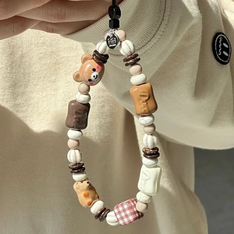 Rilakkuma mobile phone chain ccd camera lanyard pendant cute color matching creative