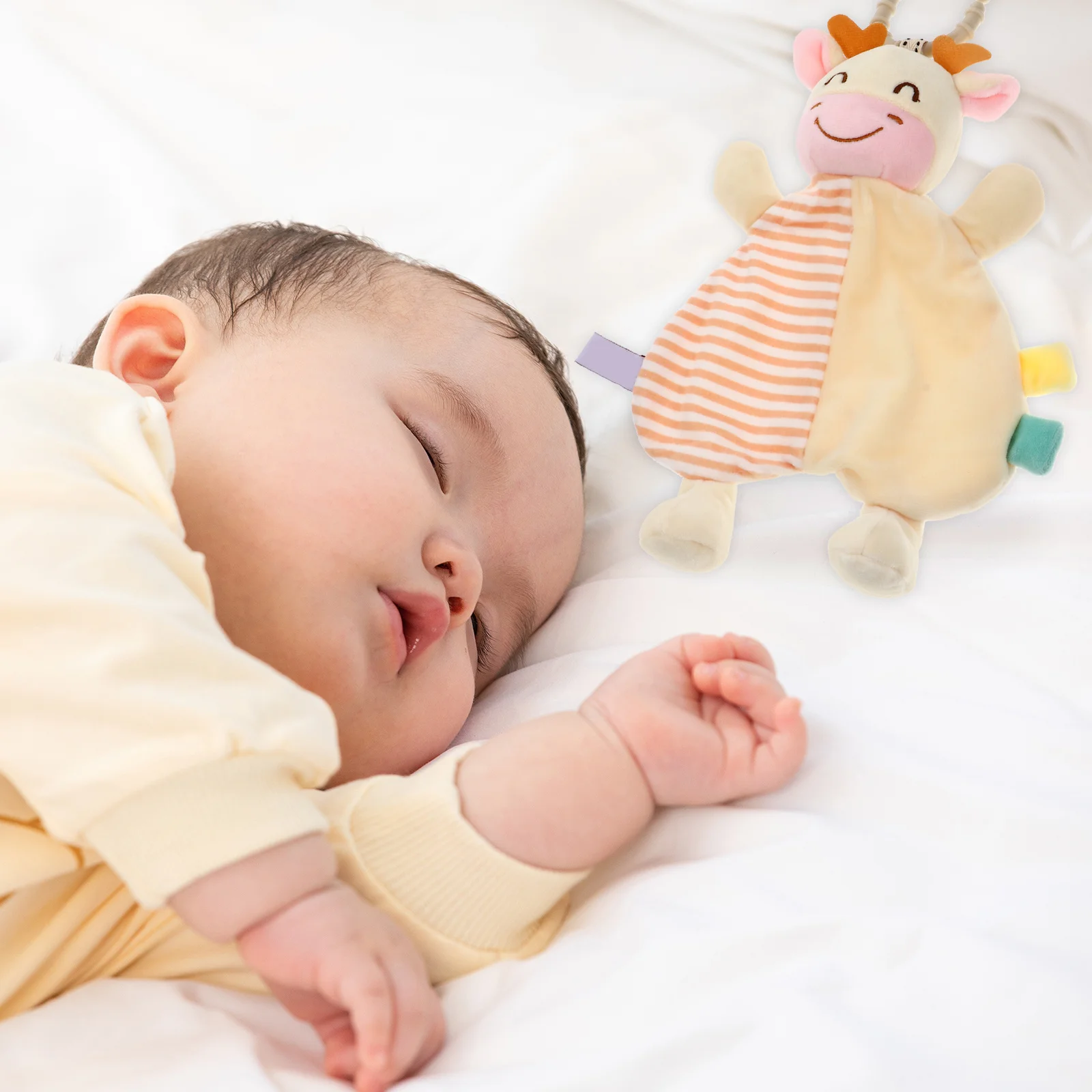 منشفة مهدئة للأطفال الرضع، بطانية أمان لطيفة على شكل حيوان، بطانية حسية مريحة وناعمة لحديثي الولادة #3