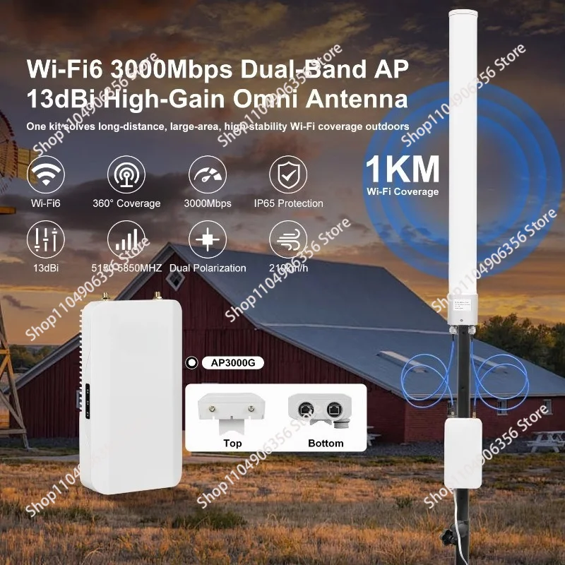 New Outdoor Access Point WiFi Expansion Kit Dual Band  Omnidirectional Fiberglass Antenna expander for WiFi coverage