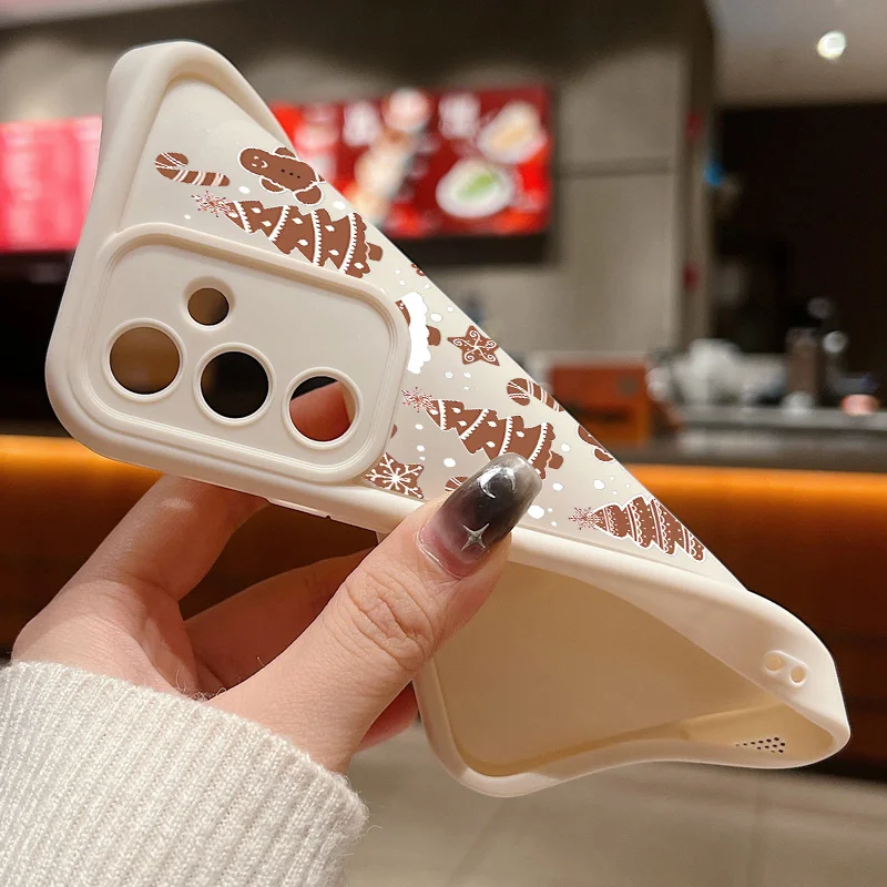 Coque de téléphone joyeux noël arbres, étui en Silicone pour IPhone 11 14 15 Pro Max 13 12 Mini X XR XS Max 6 6S 7 8 Plus, dessin animé coréen chaud