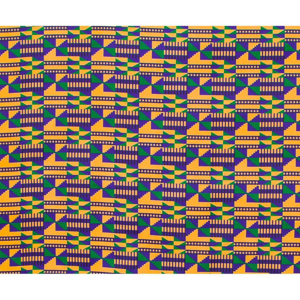 6 Yards/lot African Kente Fabric Polyester Material DIY Handworking Cloth  FP6518