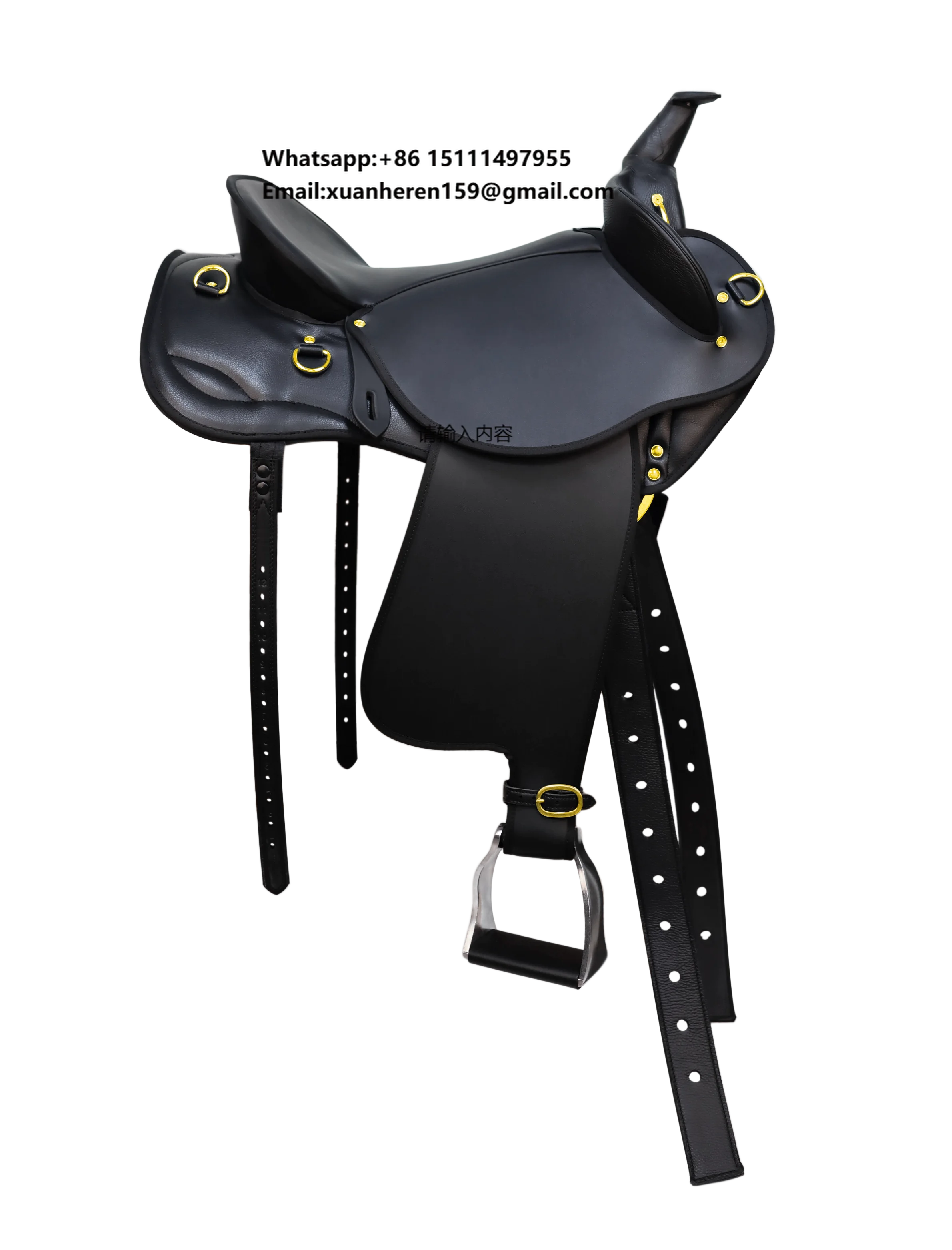 Rugged Western Saddle Horse Saddle Durable Ventilated Balanced Seat Black Brown 17 18 Inch