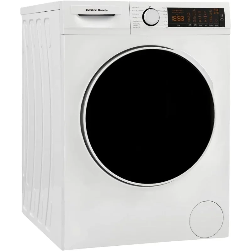 Hamilton Beach HBFW3205 Fullsize Washer-LED Digital Display Panel-5 Wash Cycles-Front Load Design-2.2 cu ft, 24 inch Wide, White