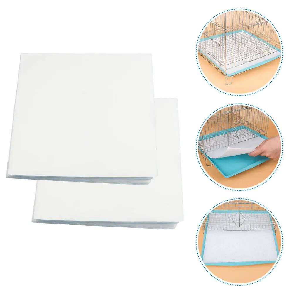 100Pcs Reinforced Thick Bird Cage Paper Mats High Absorption Low Odor Disposable Liners for Pet Parrot Parakeet Cage Accessories