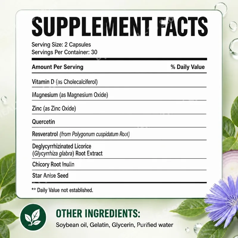 Docteat Digestive Capsules with Berberine HCl and Chicory Root Inulin, Supports Daily Regular Bowel Movements, 60 Capsules