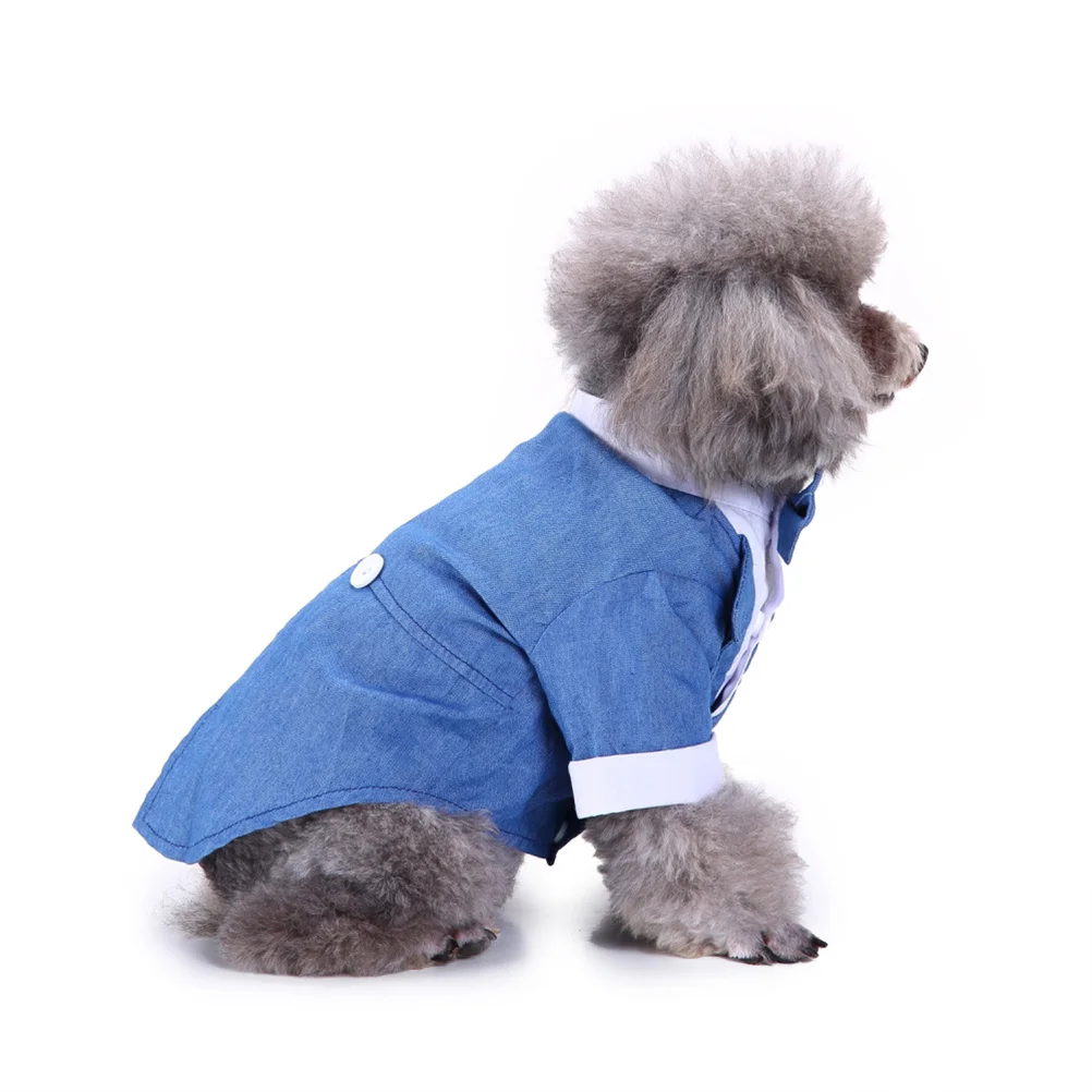 

Pet Dog Formal Suit Puppy Bow Tie Costume Blue Size M Comfortable Stylish Pet Clothes Dog Clothes Puppy Formal Clothing