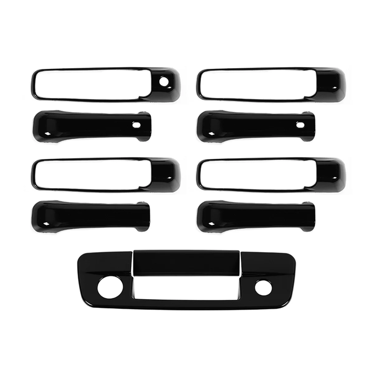 For Dodge Ram 1500 2500 3500 2009-2018 Exterior Door Handle Cover + Tailgate Door Handle Cover Trim Accessories, Black