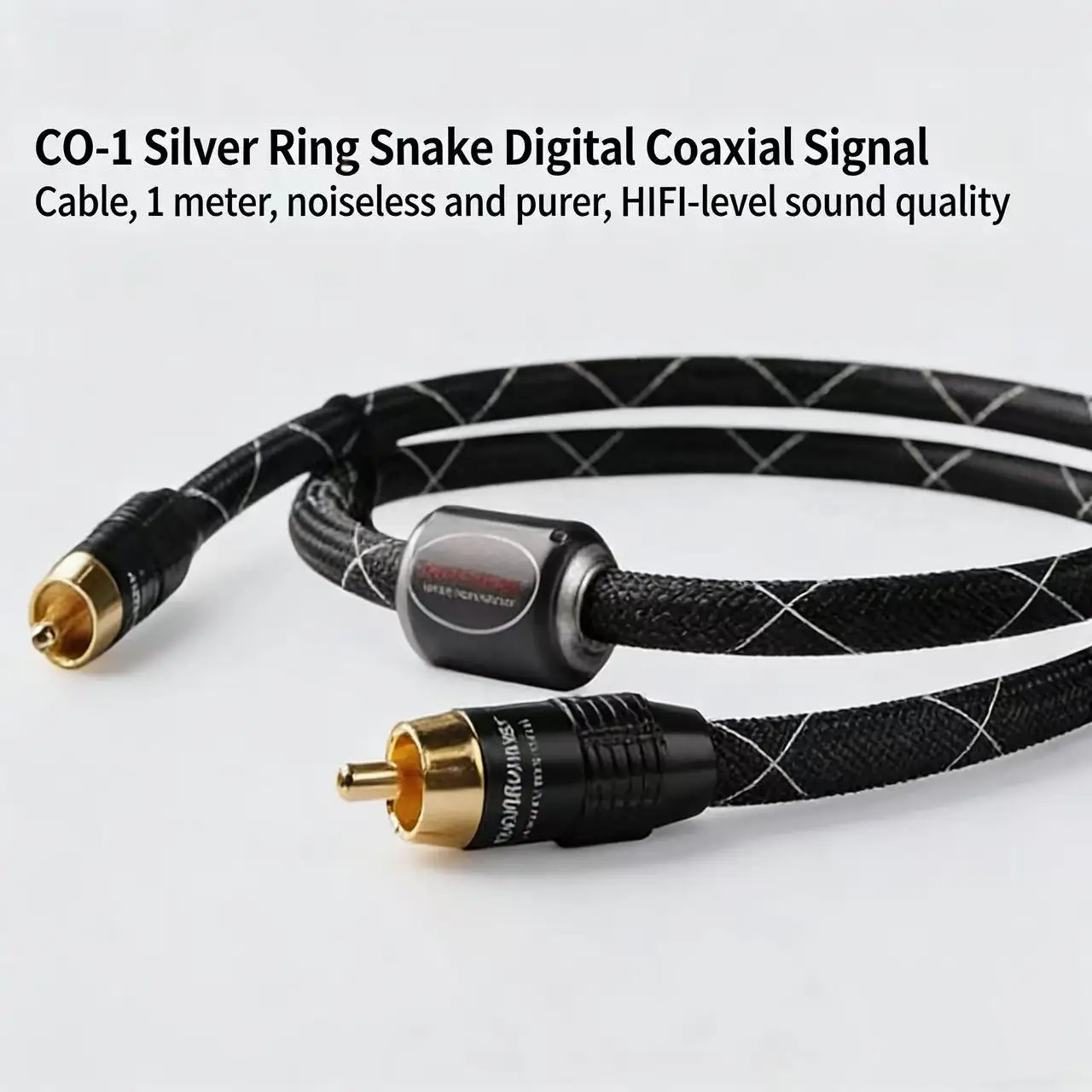 1m Silver Ring Snake Coaxial High-Fidelity Coaxial Digital Audio Output Cable