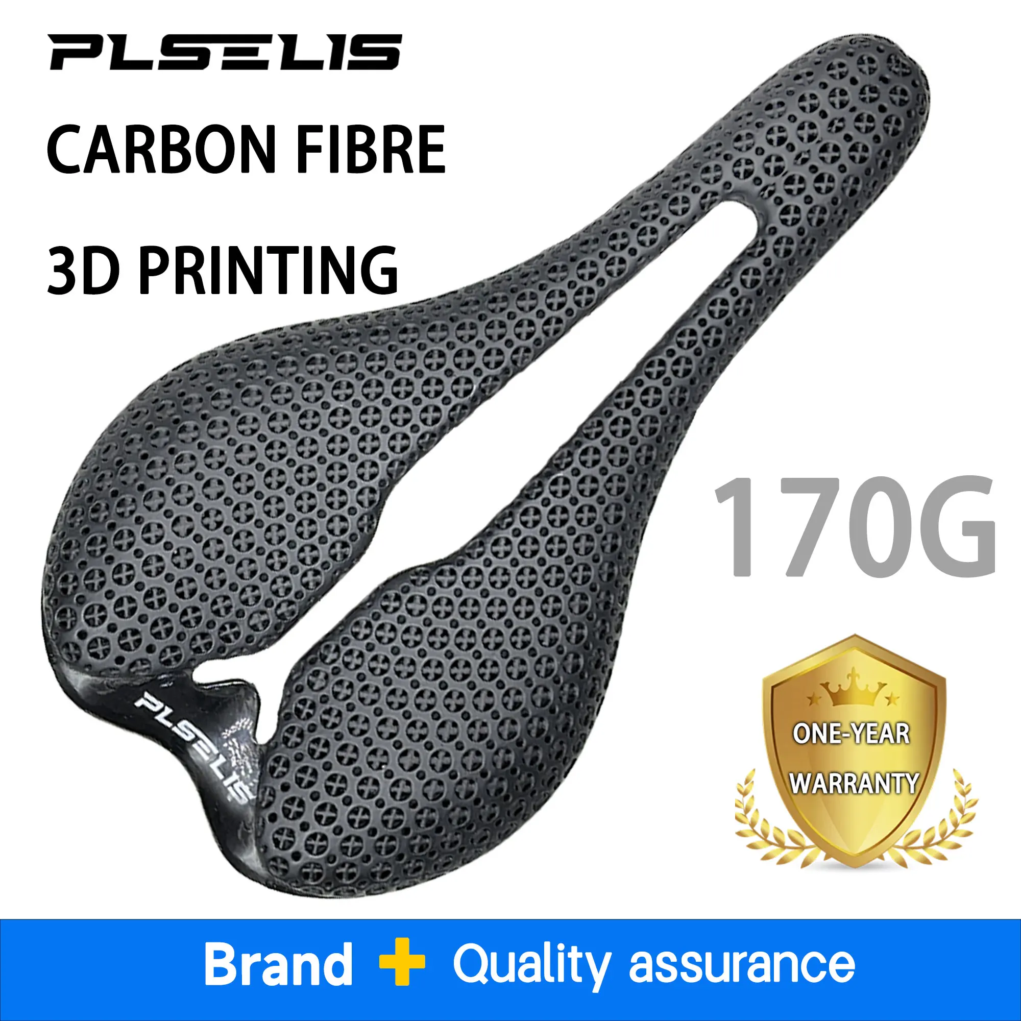 

Plselis Full Carbon Bicycle Saddle Lightweight 170g Shock Absorption Ergonomic Design Bike Seat Cushion for Comfortable Riding