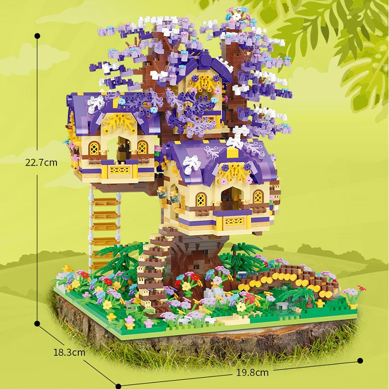 

Креативный DIY Дом на дереве Микроблоки MOC Архитектурная модель Строительный комплект Развивающая строительная игрушка Подарок для детей