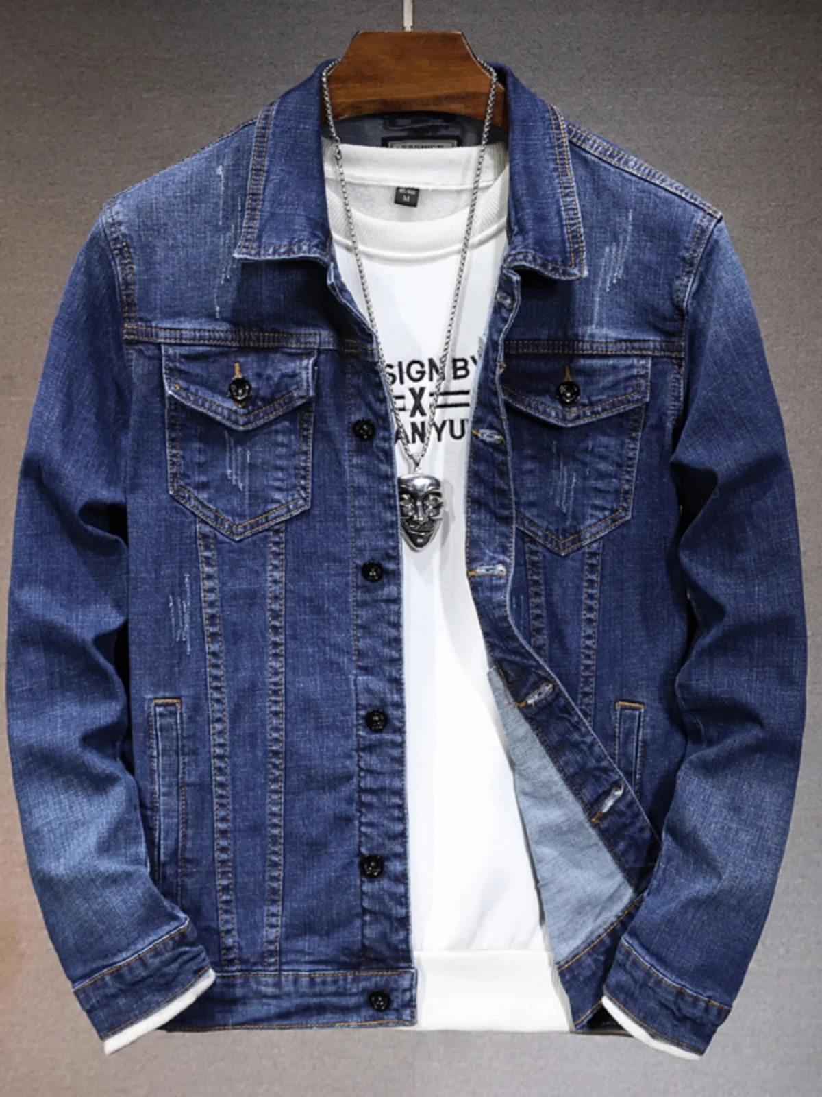 

American Sle Retro Men's Denim Jaet Casual Versatile Spring Autumn New Sle Slimming Fit Youthful ular Outerwear