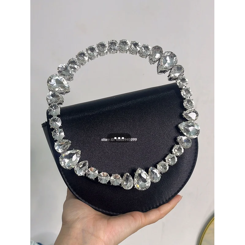 

Роскошная вечерняя сумка с ромбовидной ручкой, шелковая женская сумка, сумка с бриллиантами и кожаная сумка через плечо, свадебный кошелек, вечерние сумки