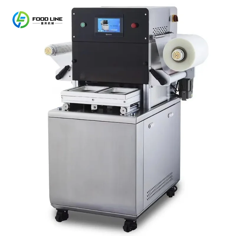 Semi Automatic Cooked Food Skin Vacuum Packing Machine Ready Meal Vacuum Skin Packaging Tray Sealer Custom
