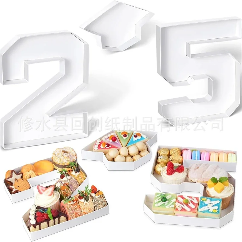 Number  Letter Candy Snack Box Creative Initial Fruit Platter Tray For Graduation Party Centerpiece Table Decor For Teens