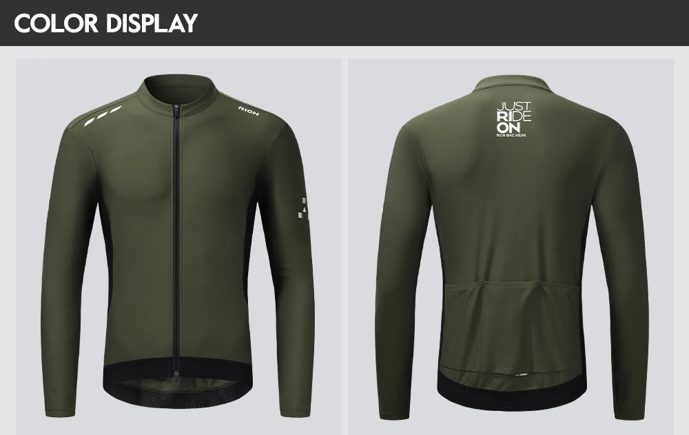 RION Fahrradtrikot Herren Langarm-Shirts MTB Fahrradbekleidung UPF 50+ Sonnenschutz Fahrradkleidung Winddichte Herbstbekleidung – Detail 15