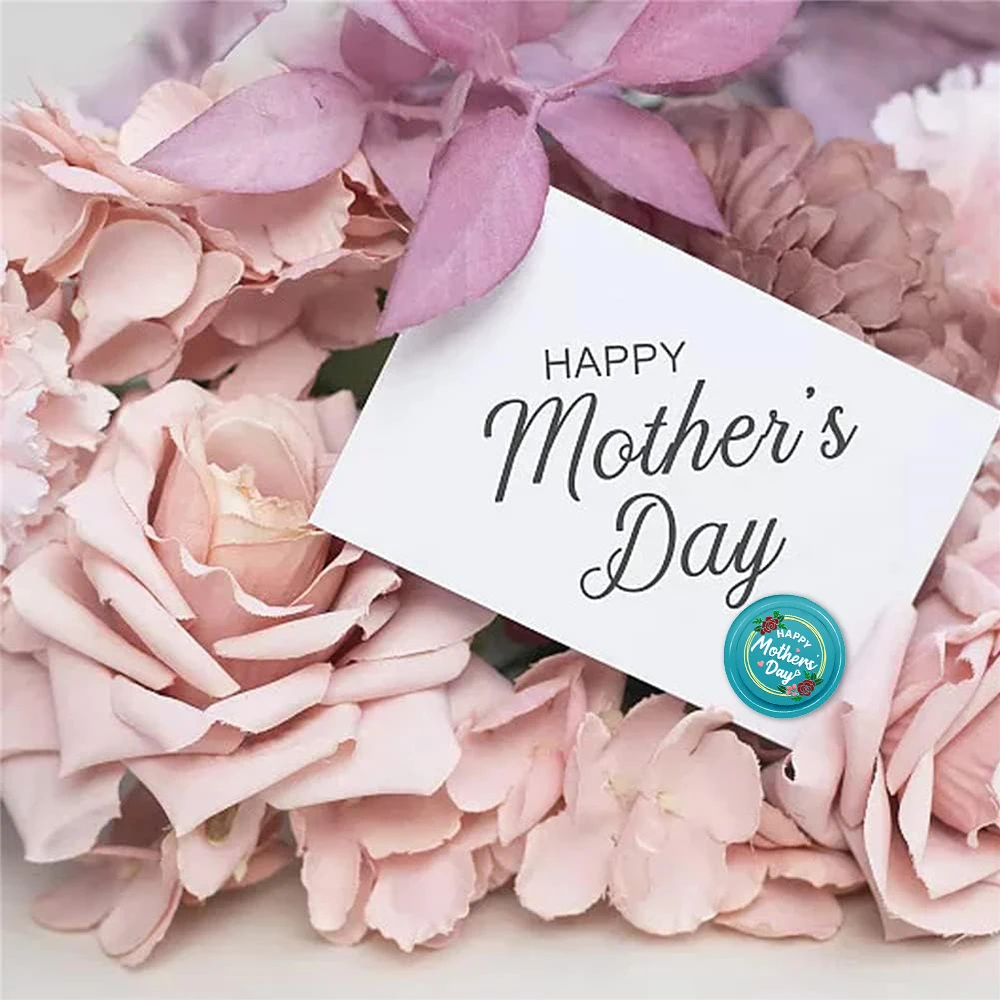 Mother's Day Wax Seal Stamp Set - 4 Copper Heads + Wooden Handle + 24 Colors Wax Seal Beads Kit for DIY Envelopes Invitations