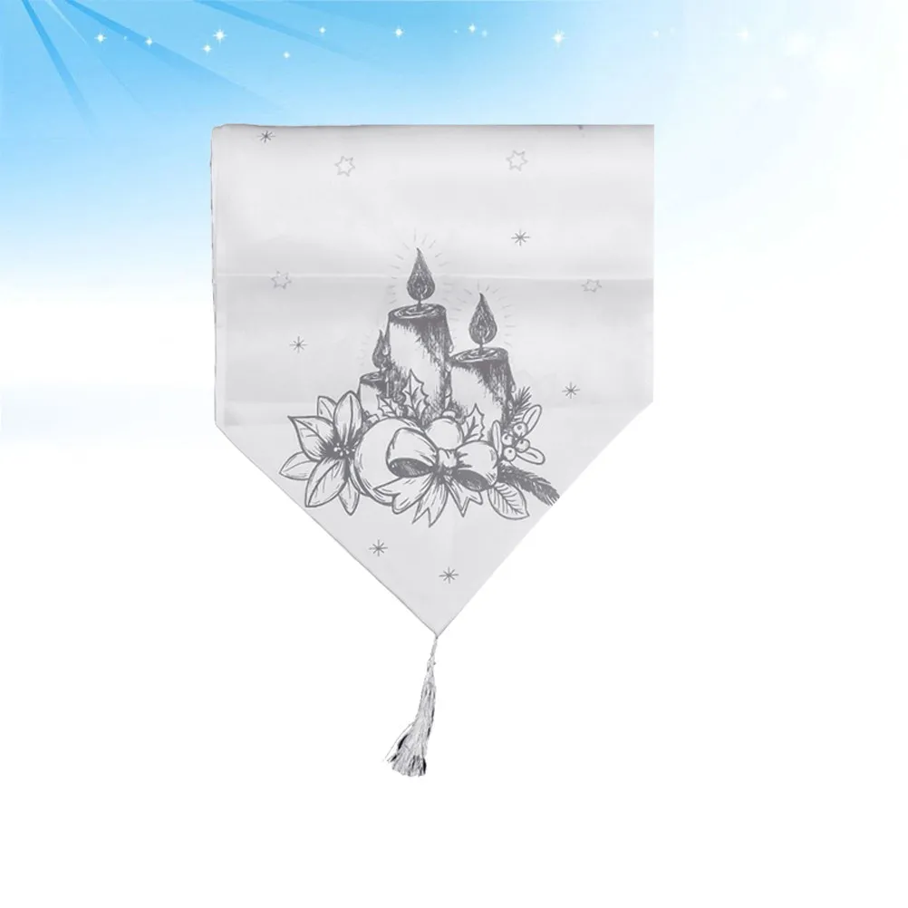 Christmas Table Runner Grey High Quality Printed Fabric for Holiday Table Decoration Party Winter Home Decor Tablecloth Runner