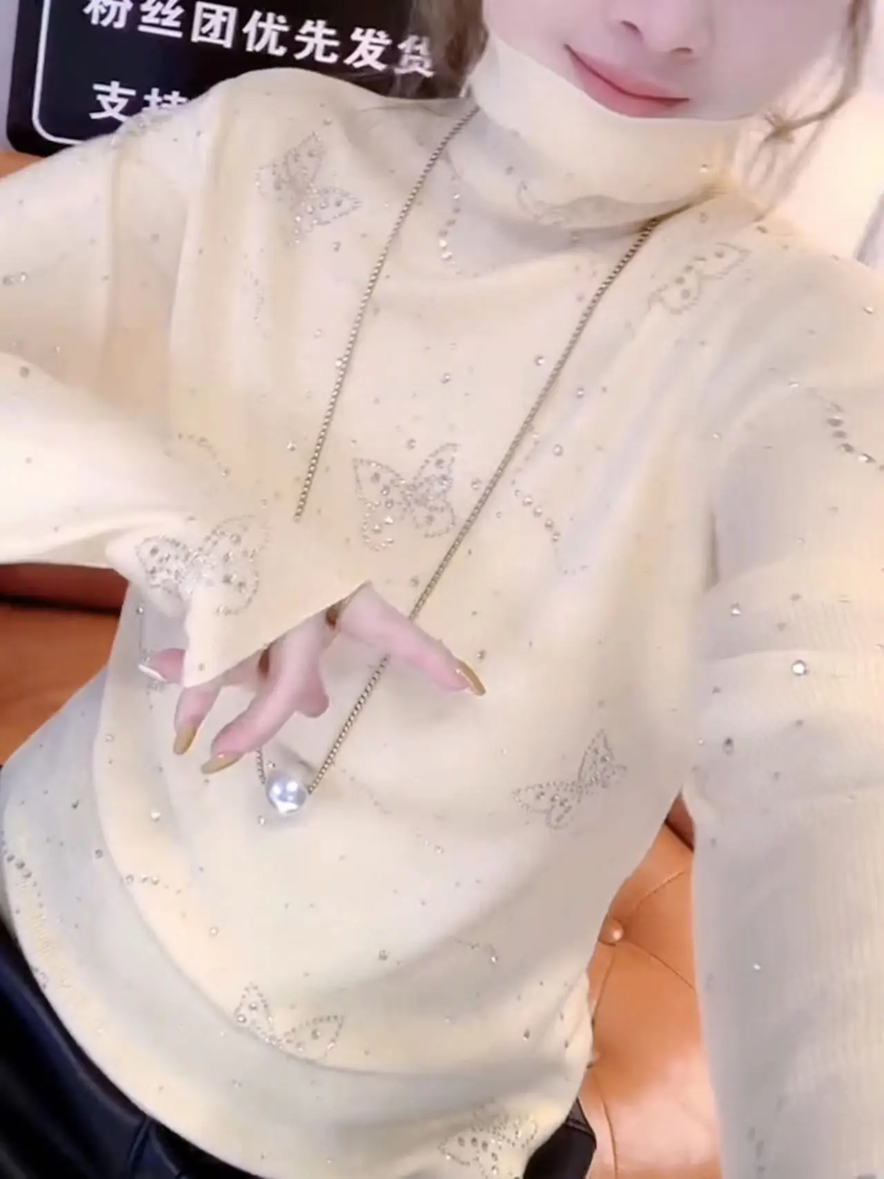 Luxury Sparkle Diamonds Hot Drilling Sweater Women Autumn Winter Turtleneck Off White Knitwear Top Knitted Pullovers Jumpers