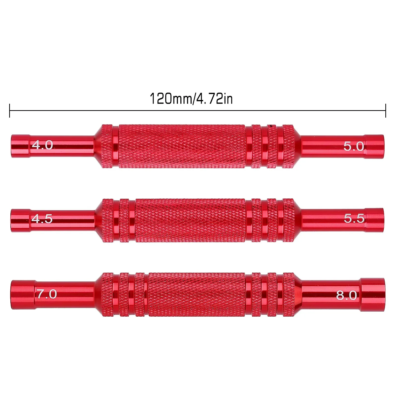 INJORA-destornillador de manga hexagonal de doble cabeza, herramienta de llave hexagonal para piezas de coche RC, aleación de al