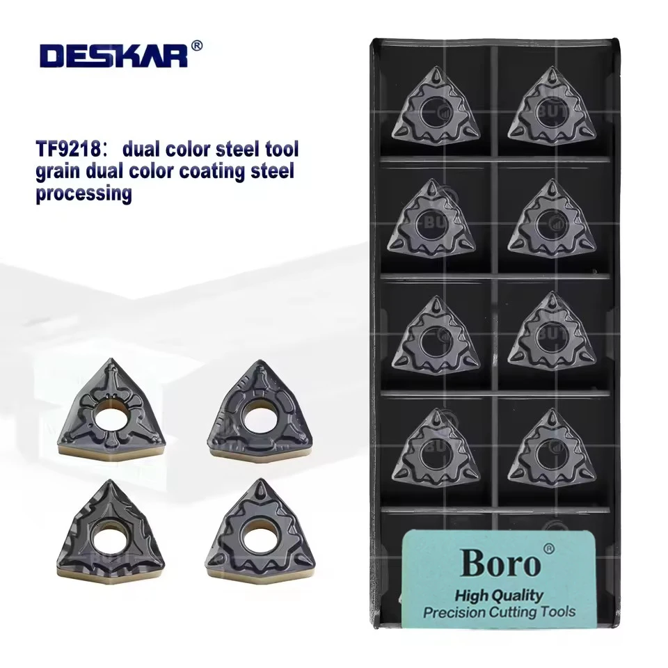 

DESKAR 100%Original WNMG080408 080404 080412-TM CM CQ HQ TF9218 CNC Lathe Peach Shaped Dual Color Carbide Inserts Tool Material