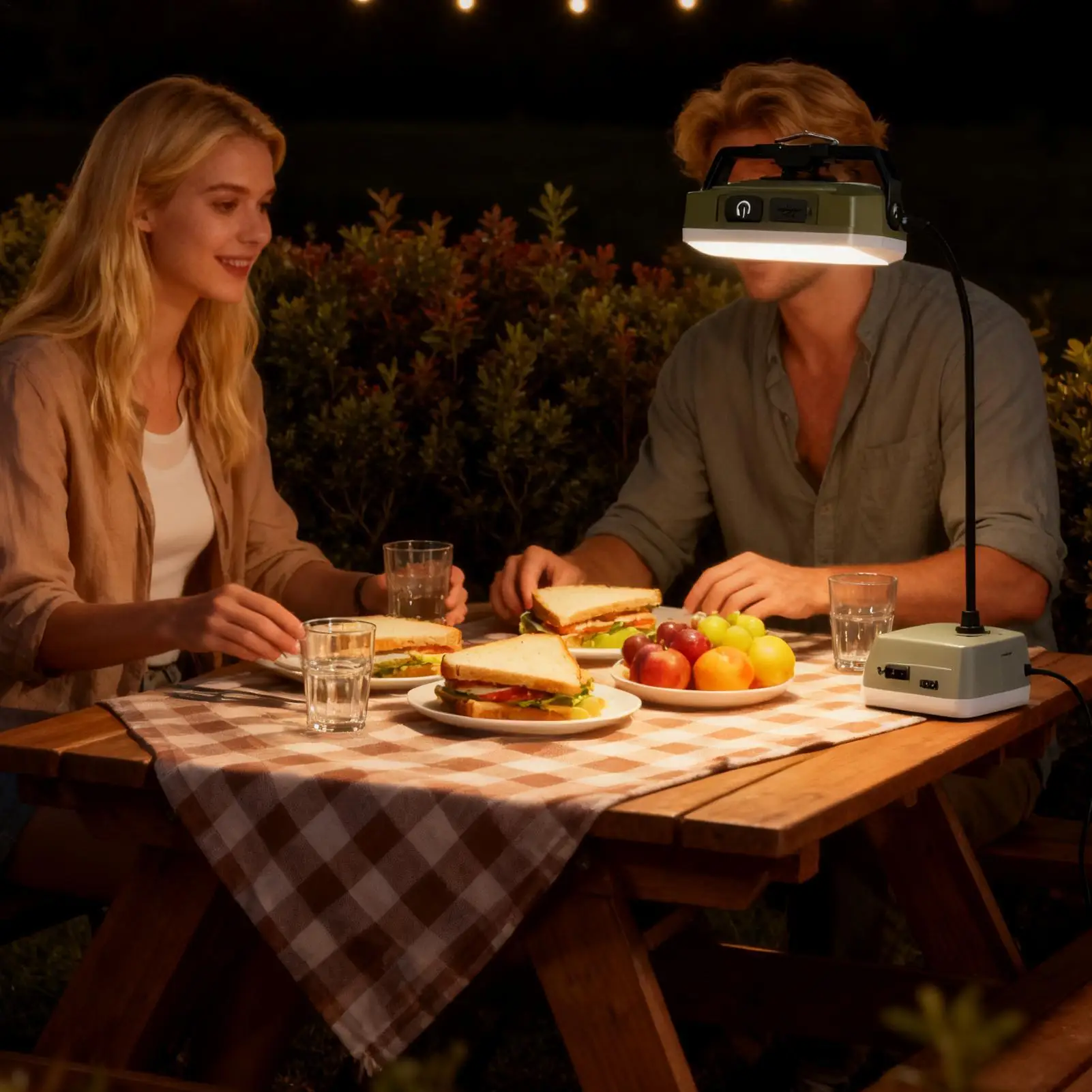 

Кемпинговый светильник, светодиодный магнитный прожектор, водонепроницаемый беспроводной прожектор с батарейным питанием для пеших прогулок, рыбалки, палатки, наружного питания