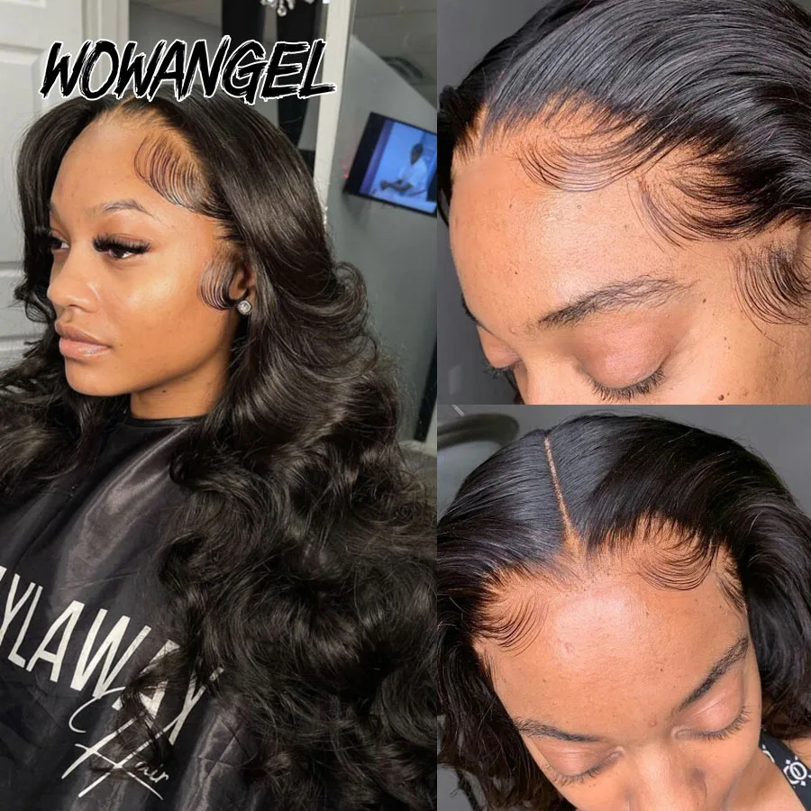 Wowangel 13x6 Full Lace Frontal Wig HD Lace Frontal Wigs Body Wave Human Hair Wigs 250% HD Lace Closure Wigs Melt Skins Glueless