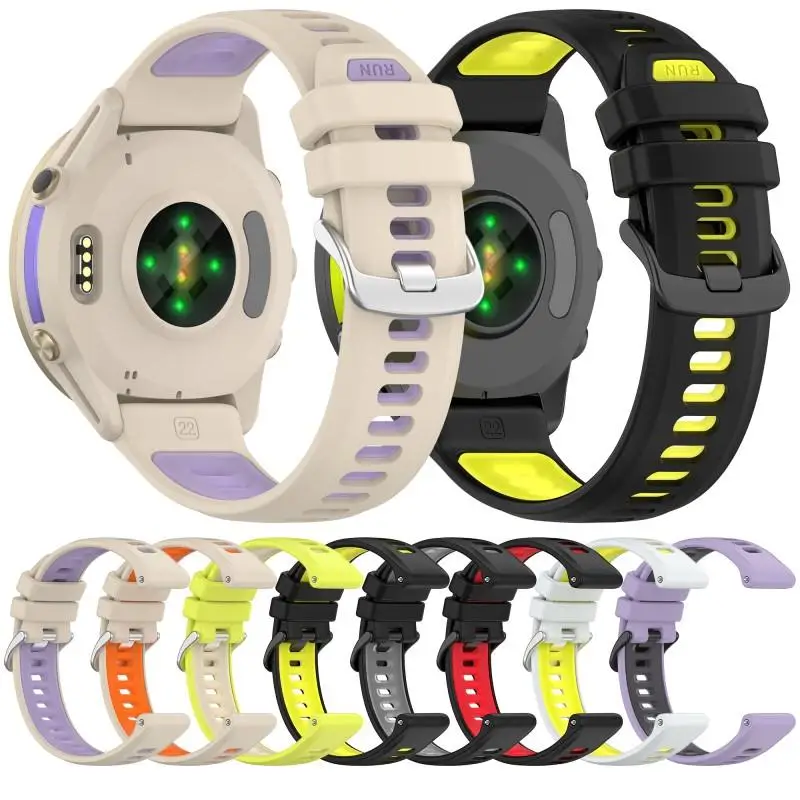 Two Color Silicone Strap 22MM for Garmin Forerunner 970 570 47MM 265 255 Samrt Watch Bracelet for Garmin Venu 3 Replacement
