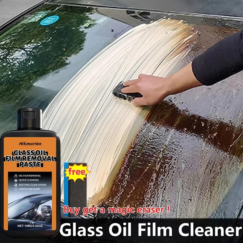 Motorcycle Glass Oil Film Remover Glass Polishing Compound Windshield Cleaner Car Glass Polishing Clear Window Auto Detailing