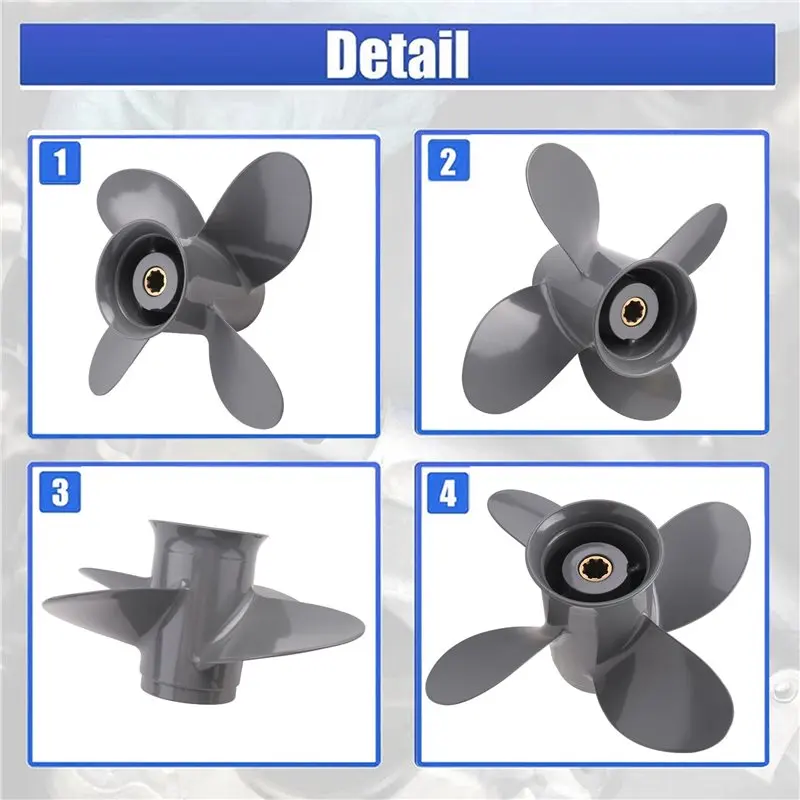 Eco-Friendly Propeller 4 Blade 9 1/4X10 For Honda And Outboard BF8D/BF9.9D BF9.9/BF15A BF15D/BF20 8 Splines 58134-ZV4-010
