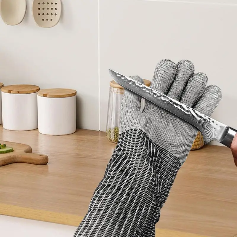 Chain Gloves For Cutting Cut Resistant Gloves For Kitchen Stainless Steel Wire Safety Cutting Accessories Safety Work Gloves For