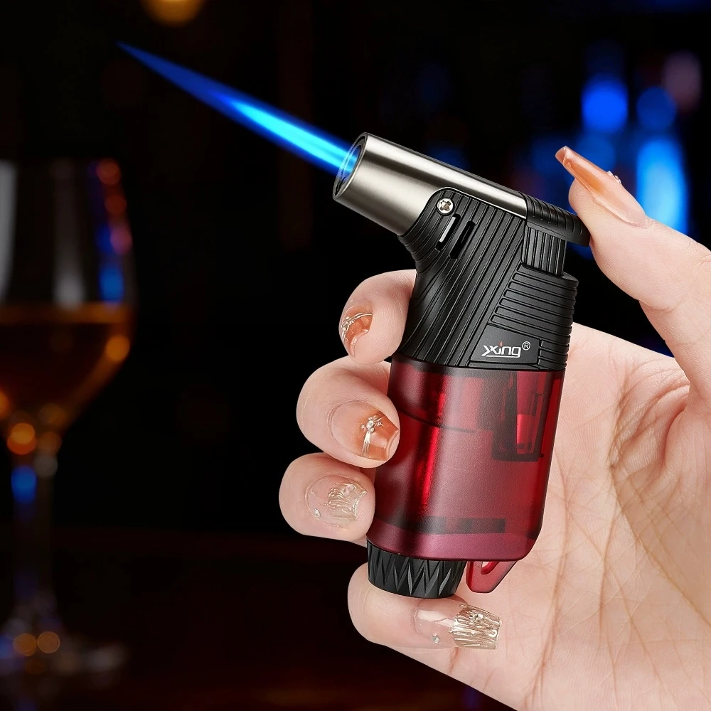 Elbow Transparent Visible Airwell Inflatable Lighter Outdoor Windproof Torch High Flame Portable Cigar Lighter Gift