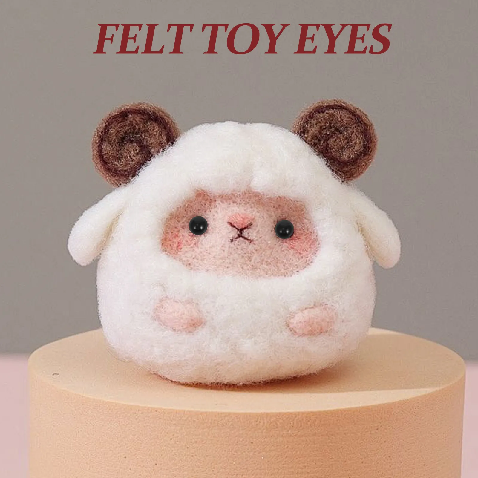 50Pcs High Realism Black Bean Eyes Balls 2 3 4 5 6Mm Small Safety Eyes for Crochet Animals Stuffed Craft Projects DIY Embroidery