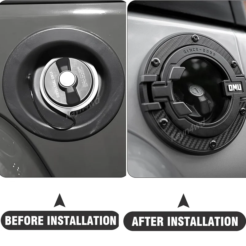 الطرق الوعرة 4x4 OMU سلسلة الألومنيوم شفافة الفضاء كبسولة غطاء خزان الغاز ل 2007-2025 جيب رانجلر JK JL غطاء حشو الوقود #5